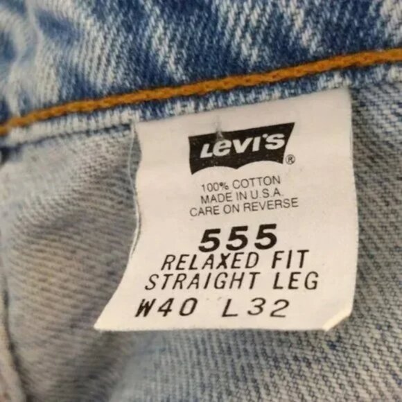 Vintage Levi's 555 Jeans 1995 Relaxed Fit Straight Leg Fits Over Boot Size 40 - Picture 4 of 12